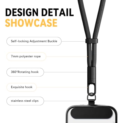 ZORBES® 2 Pack Phone Lanyards for Phone Case, Fashion Nylon Woven Phone Case Wristlets with 2 Self-Adhesive Inserts Phone Sling, Adjustable Sliding Cord Lock, 360 °Swivel Anti-Lost Phone Wristlets ZORBES® 2 Pack Phone Lanyards for Phone Case, Fashion Nylon Woven Phone Case Wristlets with 2 Self-Adhesive Inserts Phone Sling, Adjustable Sliding Cord Lock, 360 °Swivel Anti-Lost Phone Wristlets